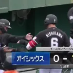 西川史礁、ファームで初ホームラン！一軍で絶不調だった佐藤都志也にも一発！！
