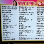 【画像】女優・栗山千明さんの好きなアニメ一覧がこちらWWWWWWWWWWWWWWWWWWWWWWWWWWWWWWWWWWWWWWWWWWWW