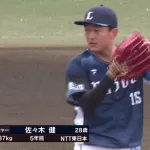 西武・佐々木健、二軍復帰戦で1回無失点2奪三振！