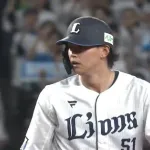 １打席目の西川愛也、打率.522(23-12) 出塁率.560 OPS1.125