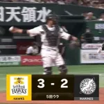 木村、まさかの初球被弾で勝ち越し許す