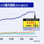 米の高騰、もう止まらない　５キロ4000円超えｗｗｗｗｗｗｗ