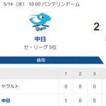 【試合結果】ヤクルト0-2中日　アビラ6回1失点も完封負け