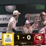 中村晃のタイムリースリーベースで先制！！