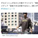 ダルビッシュが右ひじの張りでリハビリ〝頓挫〟米メディア「登板できる状態ではない」