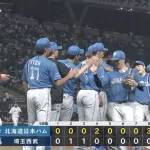 日ハム、西武とのカード初戦制す！伊藤大海8回2失点8勝目！田宮3号HR！万波決勝タイムリー！