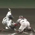 甲斐拓也が不満をもらす「絶対タッチしてます」　←この判定どっちだと思う？