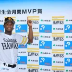 ６月度の月間MVP　パ・リーグ投手部門にモイネロ　３度目の受賞