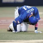 死球で負傷交代の中日上林、軽傷だった模様
