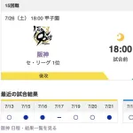 【虎実況】[7月26日] 阪神 vs DeNA 15回戦（甲子園）18:00～
