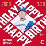 今日は水野達稀選手の誕生日です！おめでとうございます！
