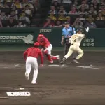 坂本誠志郎、大瀬良の暴投を条件反射で追いかけてしまうｗｗｗｗ