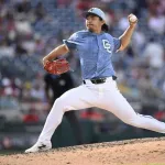 ナショナルズの中日小笠原投手、敗戦処理で3イニングを2失点でまとめる