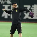 SBオスナが1軍の投手練習に参加