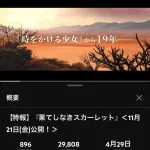 【悲報】サマーウォーズの監督最新作「『時をかける少女』から19年ー」