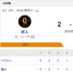 【試合結果】ヤクルト3-2巨人　オスナ8号含む2打点！石川6回2失点も勝ちつかず