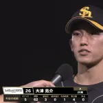 大津亮介、連敗を止める！！5回無失点で今季3勝目「連敗中だったので、絶対に負けられないという強い気持ちで投げた」