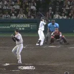 【阪神対巨人24回戦】阪神、７回裏２アウト二三塁から中野拓夢の２点タイムリーツーベースで同点に追いつく！！！！！！！！！！！！！！