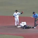 西川史礁、好返球！2ベースを防ぐファインプレー！！