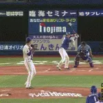 藤浪、上林に死球