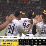 【ソフトバンク対オリックス15回戦】ソフトバンクが2-1でオリックスに逆転勝利!本拠地のオリックス戦11連勝!8回 今宮が決勝適時打!周東が9回に超美技!モイネロ6回1失点!