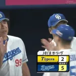 【中日対阪神19回戦】中日が5-2で阪神に勝利!上林同点打&細川逆方向へ14号決勝3ラン!石川昂に今季1号!大野6回2失点で9勝目!阪神は連勝3でストップ