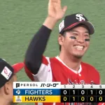 【3-2】ホークス逆転勝利！！栗原陵矢が同点ソロホームラン、川瀬晃が四球を選んで勝ち越し　優勝マジックは7！！