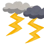 いきなり大雨と雷なったんやが