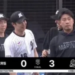10月4日　ロッテ３－０日本ハム　先発種市が5回無失点の好投！その後ピンチを背負うも完封リレーで連敗ストップ！