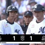 上田希由翔、同点タイムリー！ロッテが試合を振り出しに戻す！