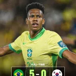 サッカーブラジル代表、韓国に5-0で完全勝利に圧倒的な強さを見せつける