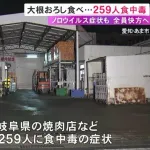 「大根おろし」で２５９人が食中毒