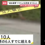 クマによる死者“過去最悪”10人に