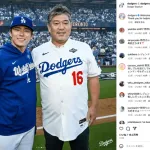 ドジャースのレジェンド野茂と山本由伸のツーショットwwwwwwwww