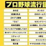 2025プロ野球の流行語トップ30が発表される
