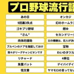 【速報】2025プロ野球の流行語トップ30が発表される