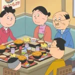 【画像】サザエさんの家族旅行の食事シーン、なにかがおかしいWWWWWWWW