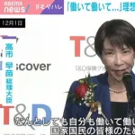 高市総理、休み0、睡眠2時間、会食なし😭