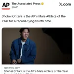 【朗報】大谷翔平さん、アメリカ全体で2025年最強アスリートに選出されてしまうｗｗｗｗｗｗｗｗｗｗｗ