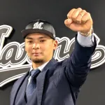 【ロッテ】現役ドラフトで阪神から移籍の井上広大が入団会見　「もう関西には帰らないという覚悟で」