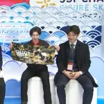 フィギュアスケート中田璃士、点数待ちで山川タオルを掲げる「最後にどすこいを決めたい」