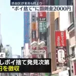 渋谷区「ポイ捨て野郎許さない😠24時間巡回して監視する😤」