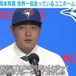 岡本和真、ブルージェイズ入りの決め手は「娘に30球団のロゴを見せたとき『これが可愛い』と言ったので」