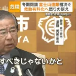 富士宮市長、切れる「閉山中の富士山で遭難しても救助有料化な」