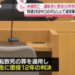 湾岸時速268キロポルシェ夫婦2人死亡事故懲役12年（求刑15年）
