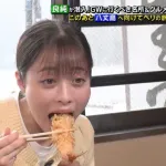 【画像】橋本環奈ちゃんさん、ぶっといエビ天🍤を食う