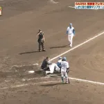 帰ってきた西川遥輝、紅白戦でいきなり強烈な死球をくらう