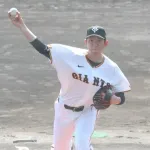戸郷翔征、ライブBPで精彩欠く　キャベッジに本塁打を浴びるなど9人に対して2安打3四球