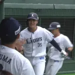 【朗報】1番センター秋山、対外試合初ホームラン！