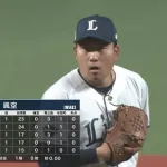 西武ドラ２岩城颯空、登板6 防御率0.00 被打率0.00 奪三振率12.00